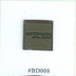real leather printed logo badge