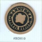 real leather printed logo badge