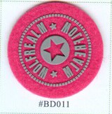 fabri coating rubber printed logo badge, Badge