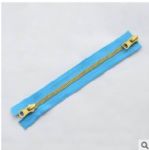 Antique brass color metal zipper